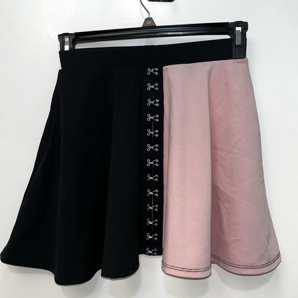 Two-Tone Black and Pink Skirt